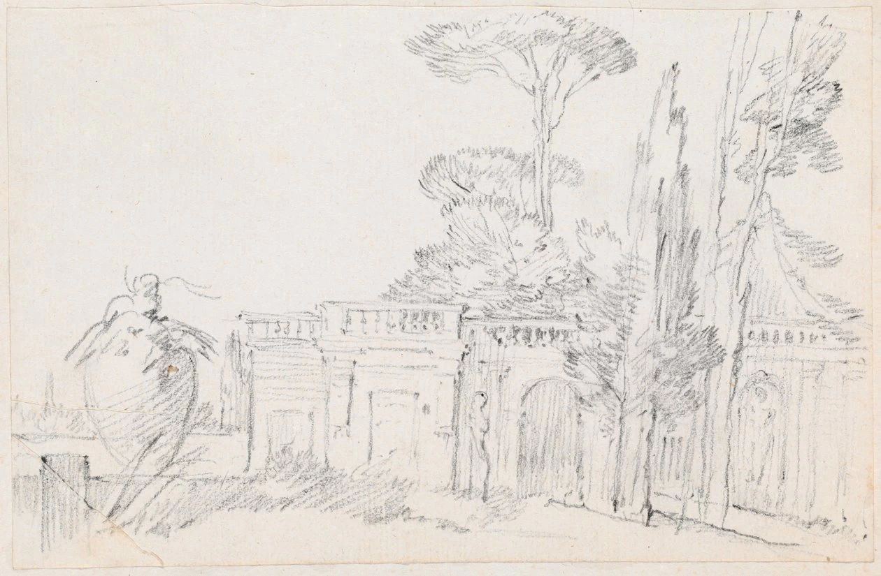 Joseph-Marie Vien-100-Giardini di una villa italiana  - National Gallery of Art